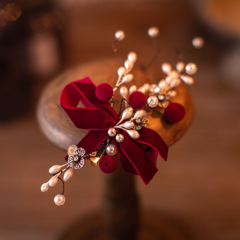 新娘品梦发饰品发饰礼服结婚礼结婚敬酒头饰花边发饰