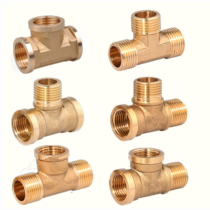 4分加厚全铜三通接头三外丝三内丝一内二外一外二内三通水管配件