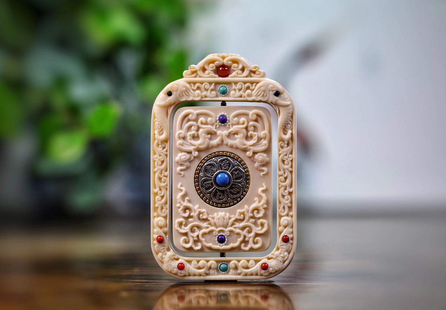 猛犸猛犸象象牙十二生肖守护吊牌吊坠男女项坠转动项坠