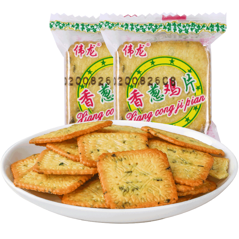 伟龙香葱鸡片薄脆饼干零食1斤装