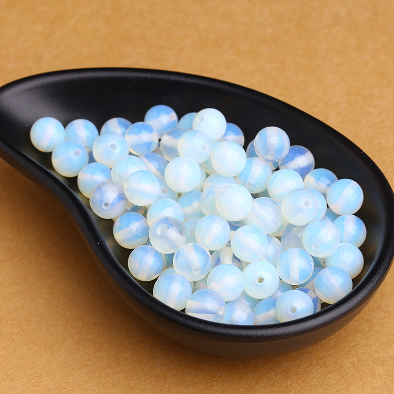 鼎喜diy饰品配件蛋白石散珠子半成品圆珠仿欧泊饰品水晶配珠男女