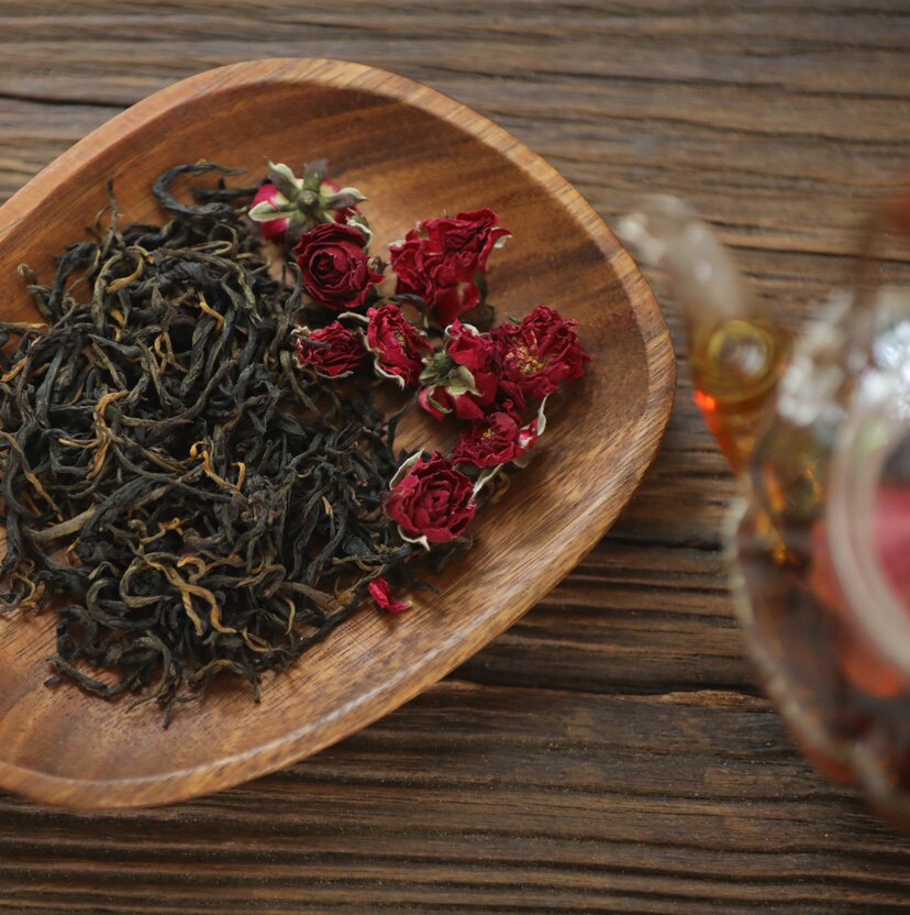 乐作玫瑰红茶云南大叶种茶叶重瓣玫瑰浓香型12袋一袋可泡一壶