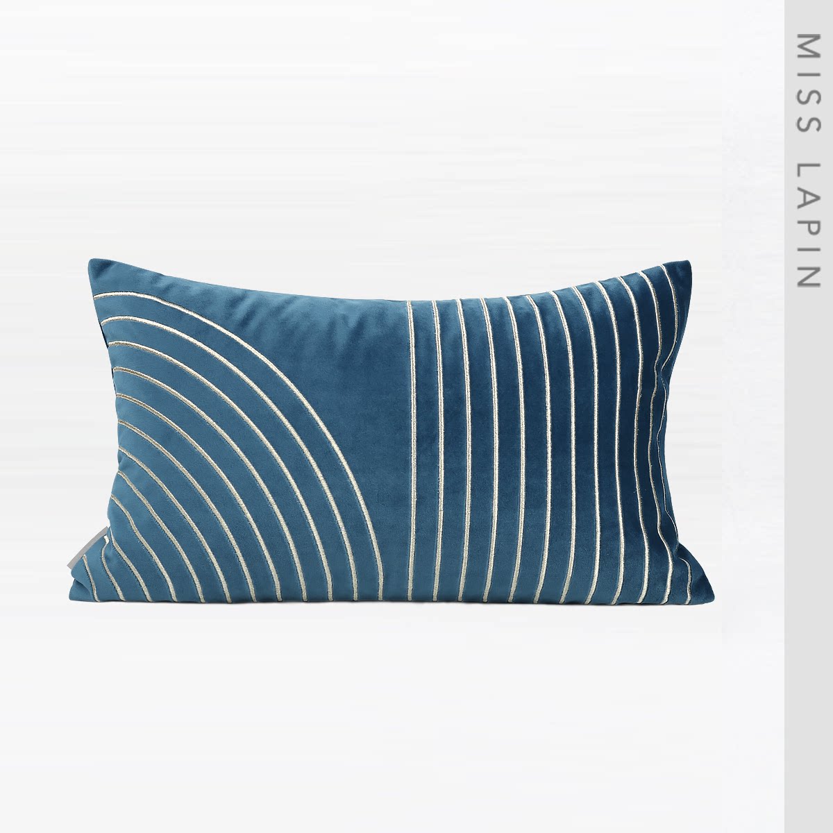 澜品家居原创样板房沙发抱枕现代蓝色白金变化靠垫