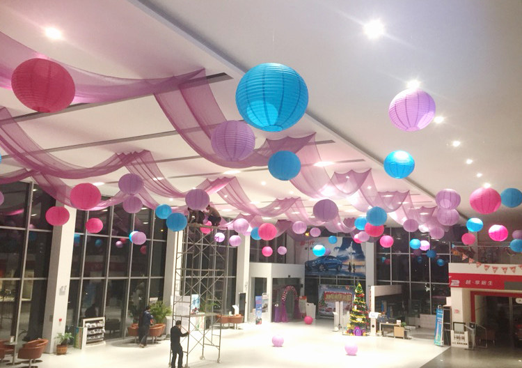 纱幔商场美陈装饰婚庆背景布幔汽车4s展厅节日装扮用品
