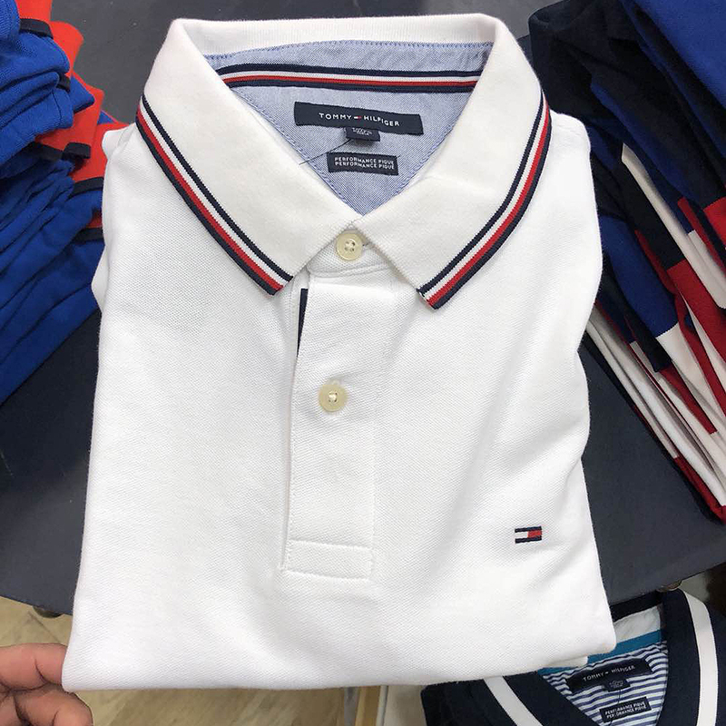 美国正品TOMMY HILFIGER汤米男装经典棉质条纹装饰翻领短袖POLO衫