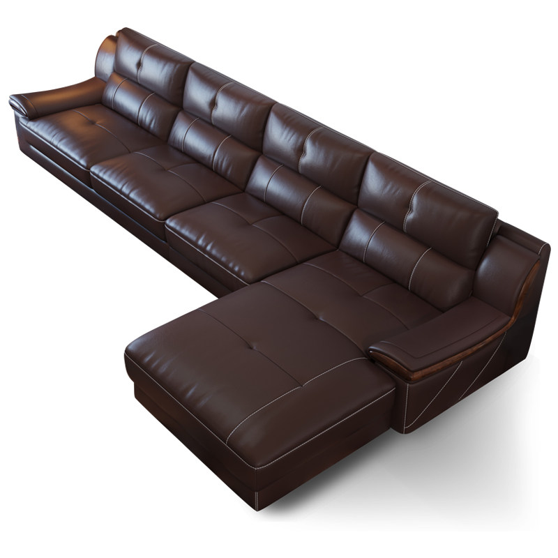 沙发高档真皮沙发头层牛皮大户户型客厅直排四人皮艺沙发