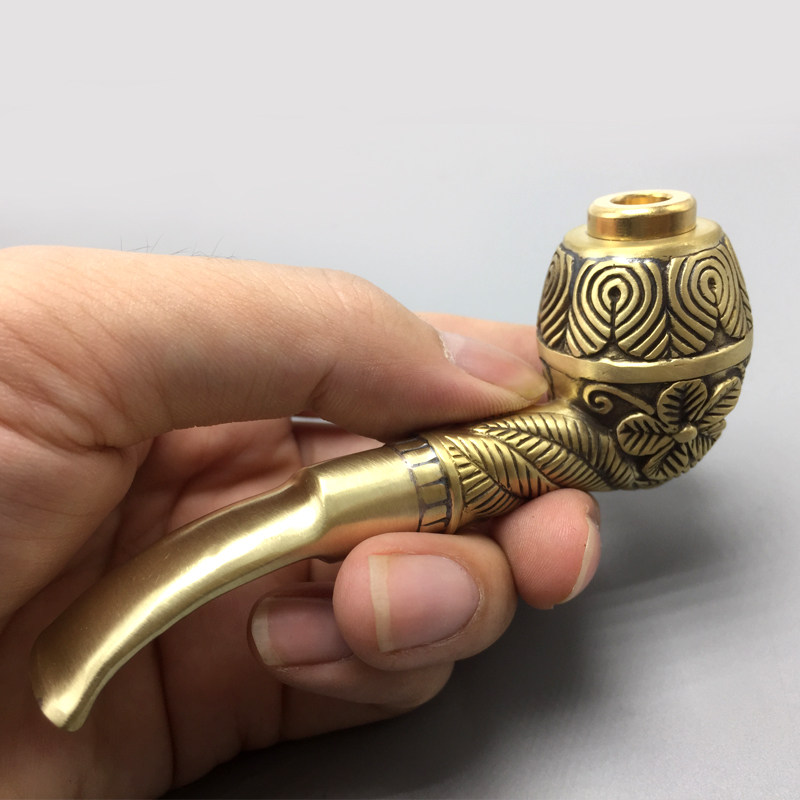 黄铜烟斗短款香烟抽烟吸烟男女女双嘴烟欧式烟嘴