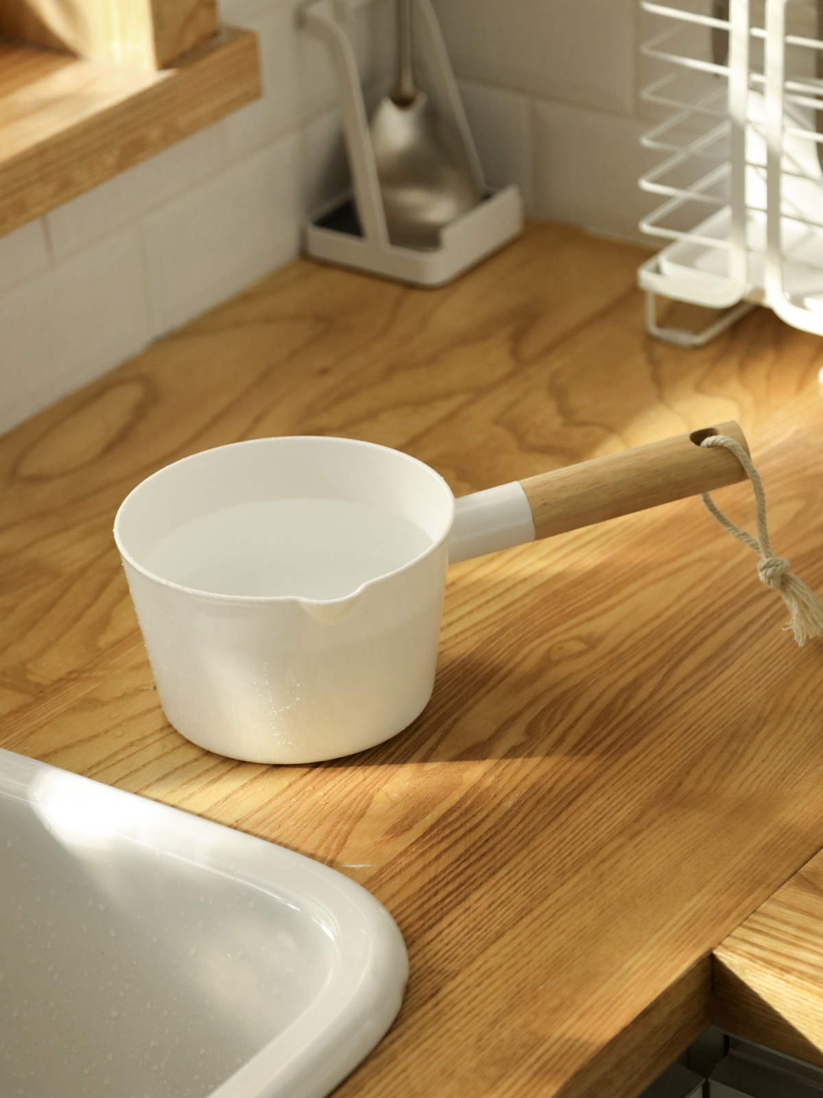 日式水勺厨房水瓢家用加厚长柄塑料多用途大号汤勺