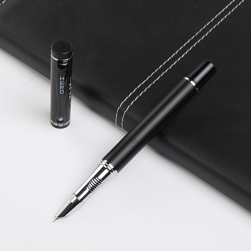 英雄书法水笔墨水成人练字宝珠瘦金弯头签字钢笔