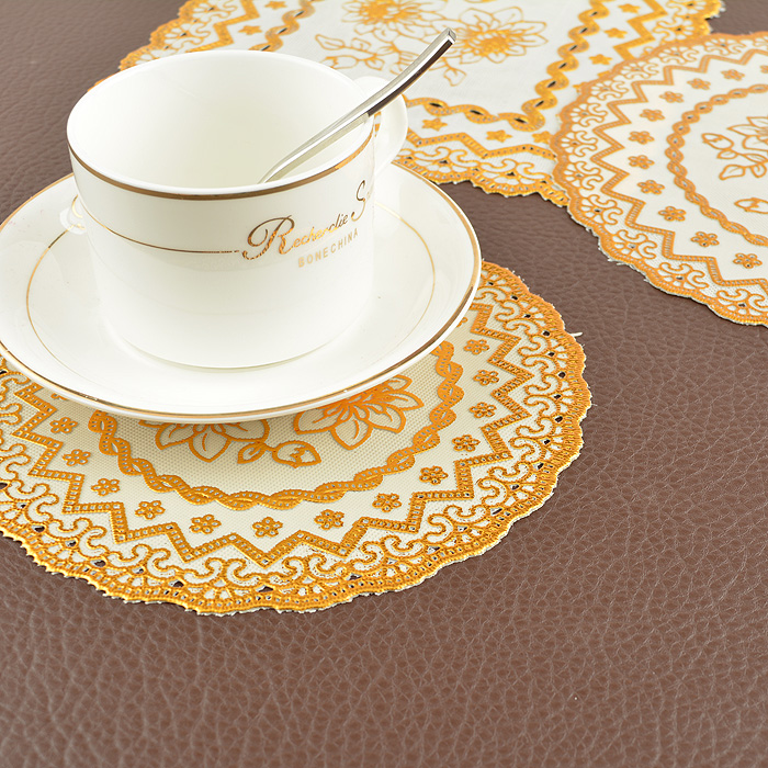 欧式烫金pvc西餐垫创意杯垫盘碗垫餐烟灰缸ktv餐垫