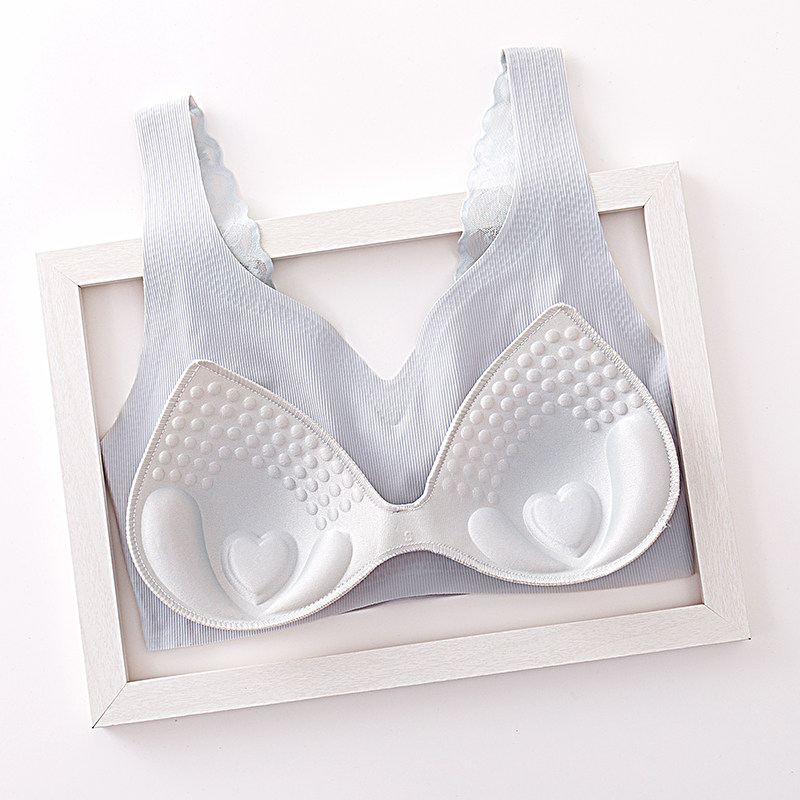 无痕美背内衣女无钢圈日本一片式小胸聚拢薄款运动背心胸罩