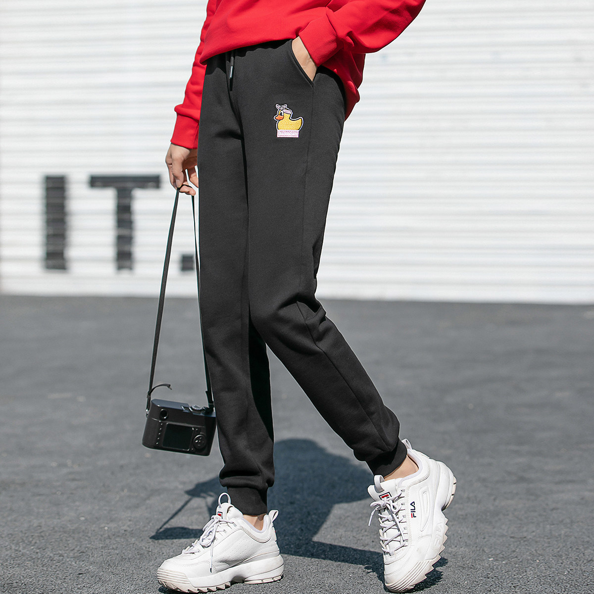 pancoat春秋秋季束脚卫裤女气质显瘦哈伦裤潮运动休闲裤