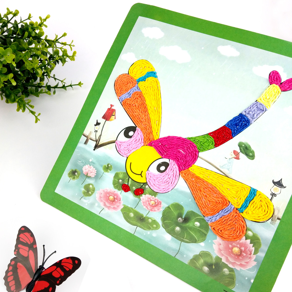 贴画纸绳幼儿儿童手工手工制制作diy材料绳子手工创意粘贴类