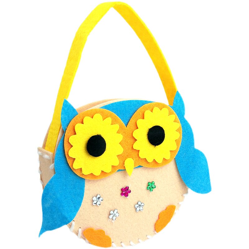 亲子diy粘贴缝纫布艺无纺布无纺幼儿园织布包包手工创意粘贴类