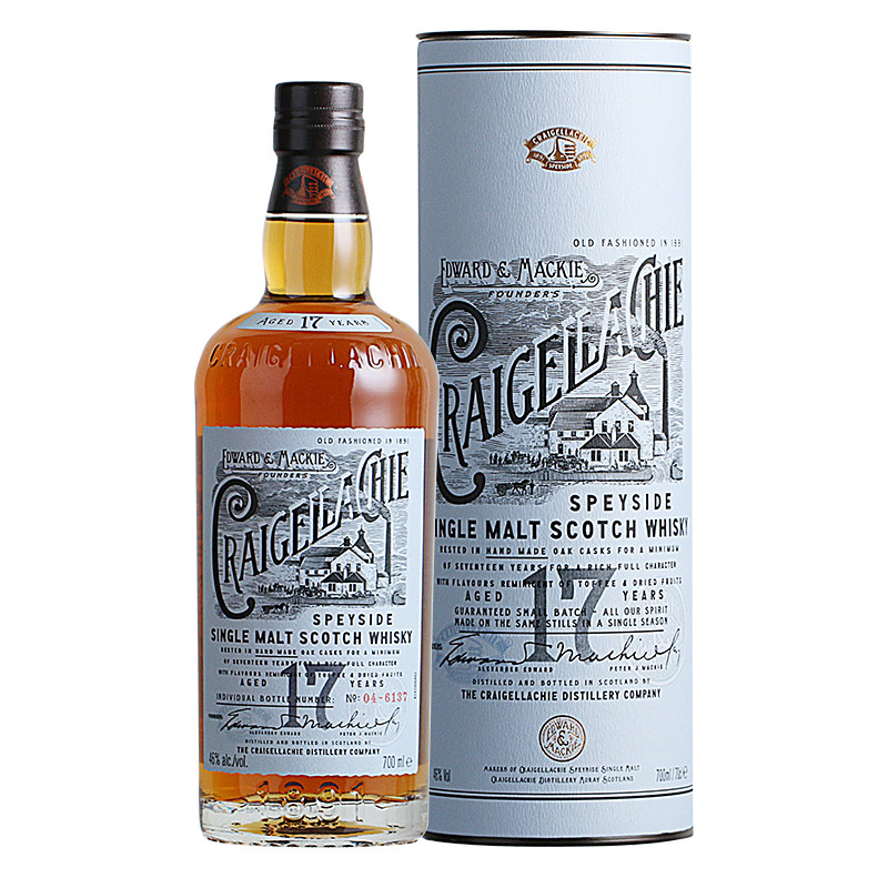 克莱嘉赫17年斯贝塞单一麦芽苏格兰威士忌craigellachie进口洋酒