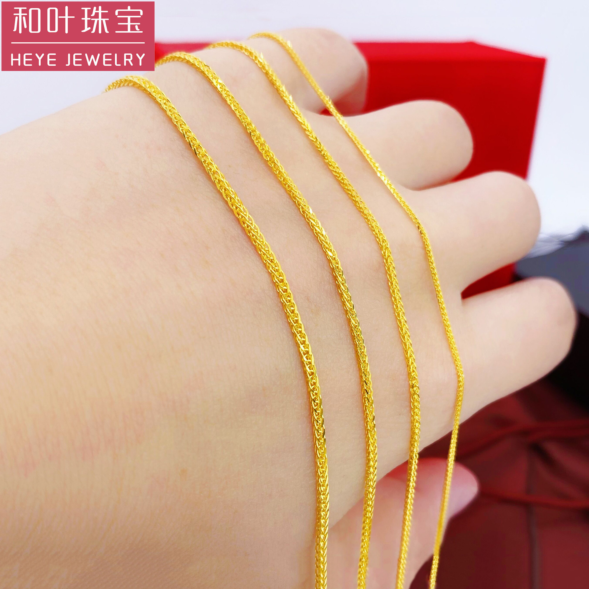 5g肖邦足金999素金链女士锁骨链