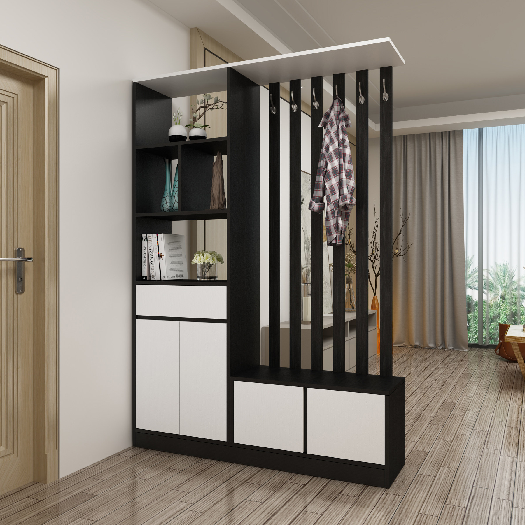 简约现在门厅鞋柜小户户型隔断进门玄关衣帽门厅