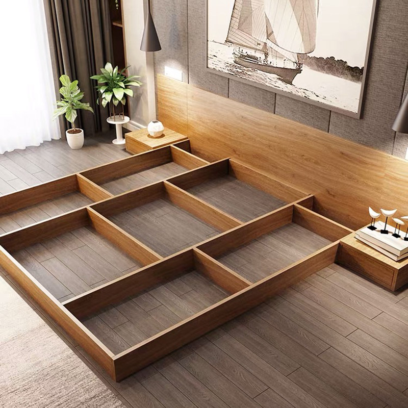 北欧落地矮床轻奢风格日式榻榻米双人18米地台板式床