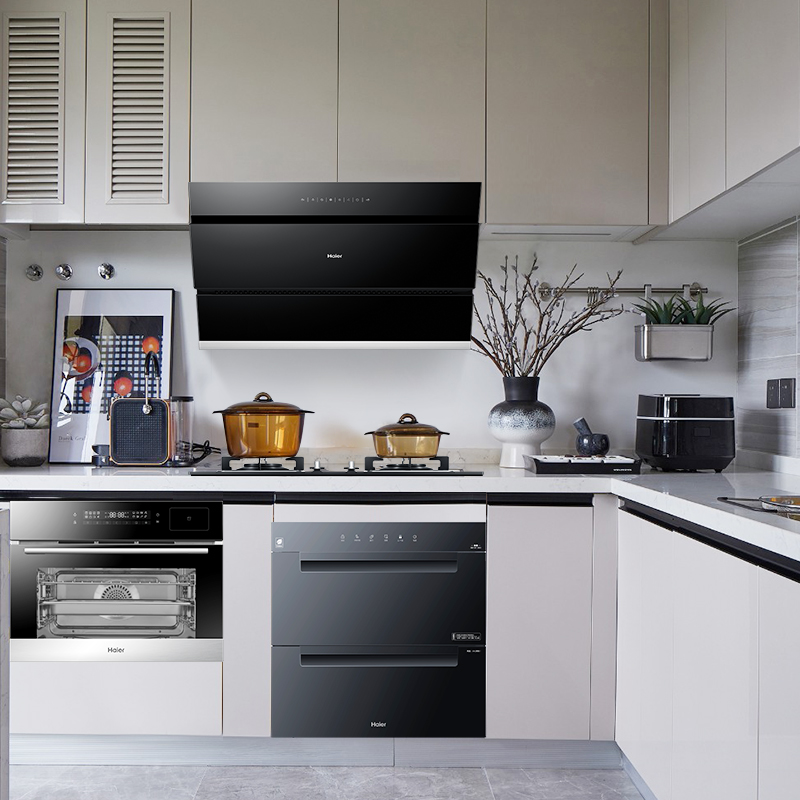 haier海尔c12s抽油烟机燃气灶消毒柜嵌入式烤箱套装家用整体厨房套装