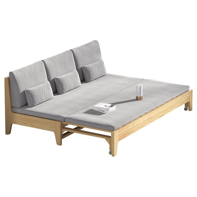 沙发实木坐卧两用床小户型客厅多功能可折叠抽拉沙发床