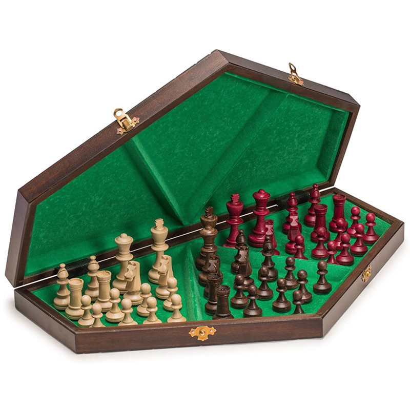 高档进口创意三人国际象棋实木chess亲子桌游休闲中国象棋