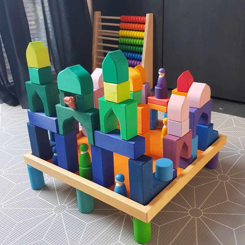 圣诞礼物现货德国grimms彩虹积木1001建构