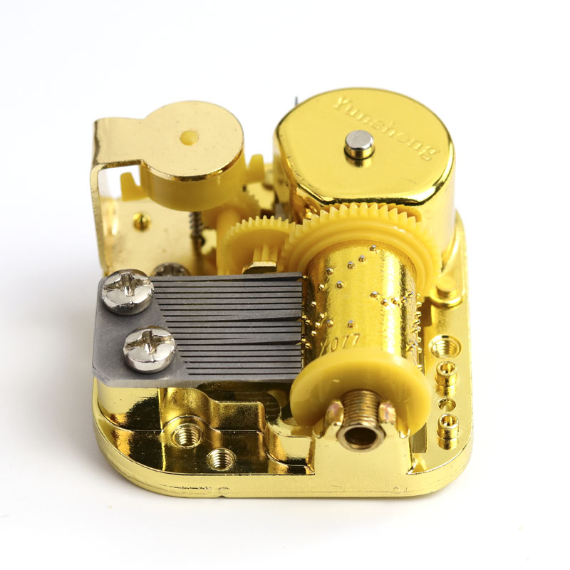 韵升金色金属机械音乐盒发条机芯diy维修八音盒音乐盒