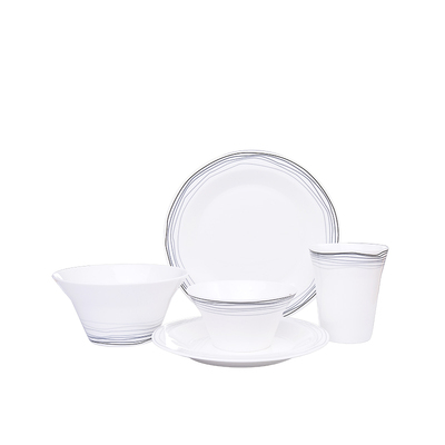 【淘宝心选】波纹骨瓷餐具五件套骨北欧创意碗碟套装家用