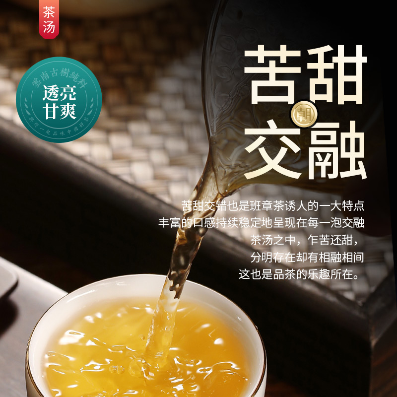 朝颜2021年春茶普洱生茶饼霸韵班云南古树茶叶357g普洱