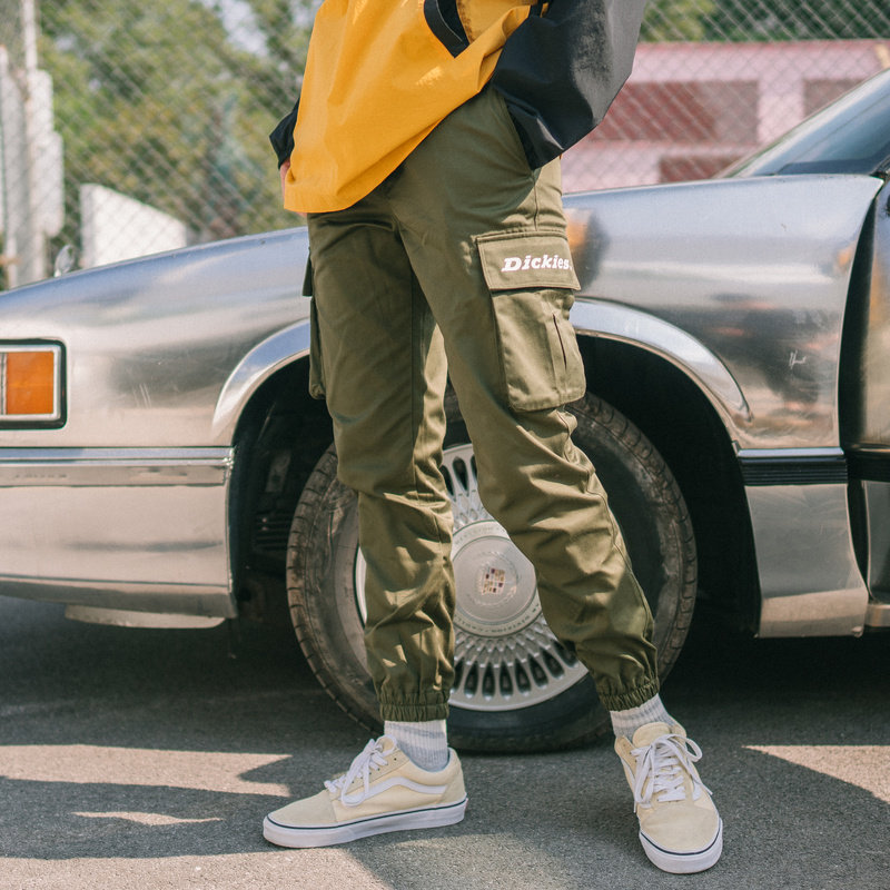dickies工装裤女宽松束脚bf显瘦百搭冬季新品潮牌印花多袋慢跑裤