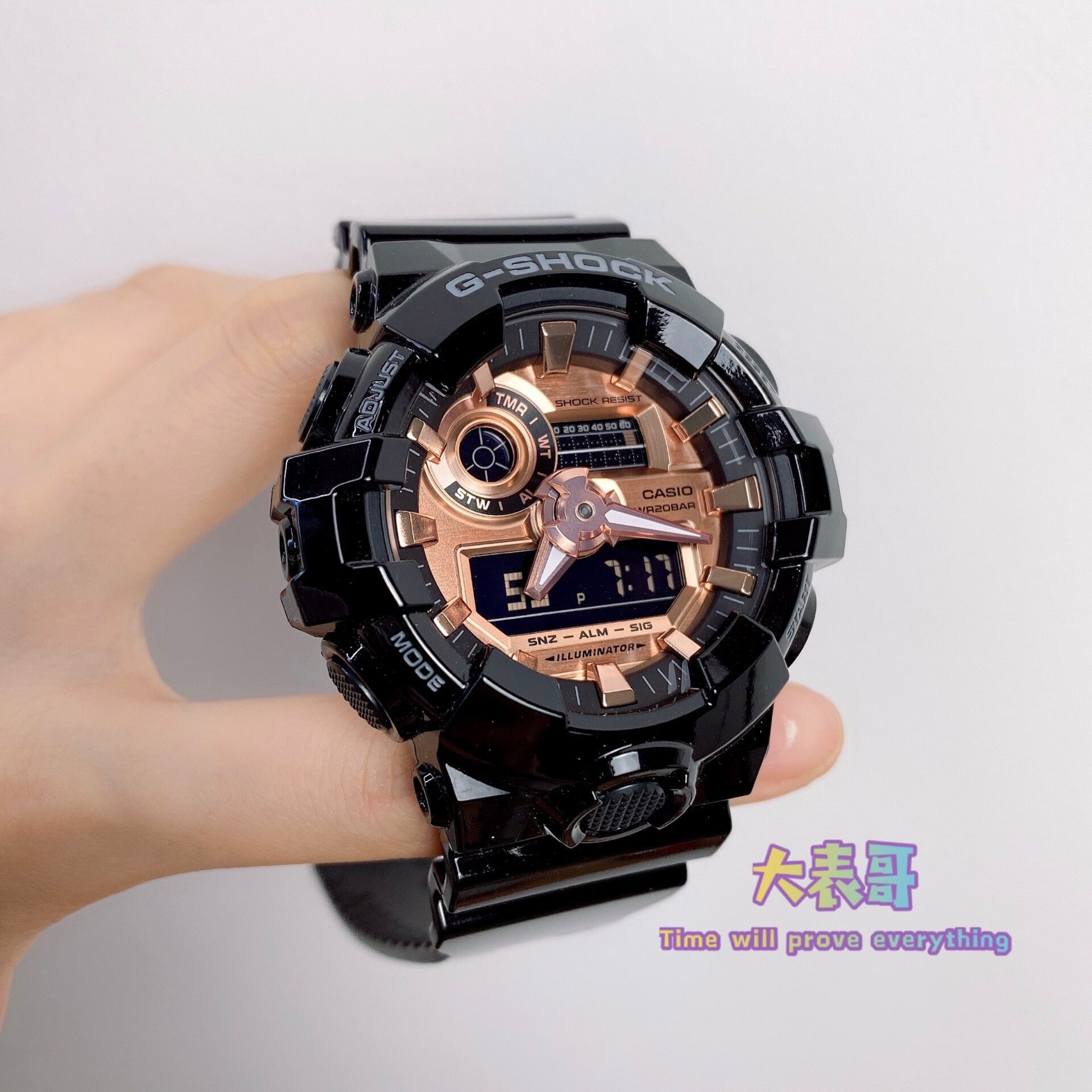 卡西欧新款g-shock黑玫瑰金防水防水手表ga-110800mmc-1a日韩腕表