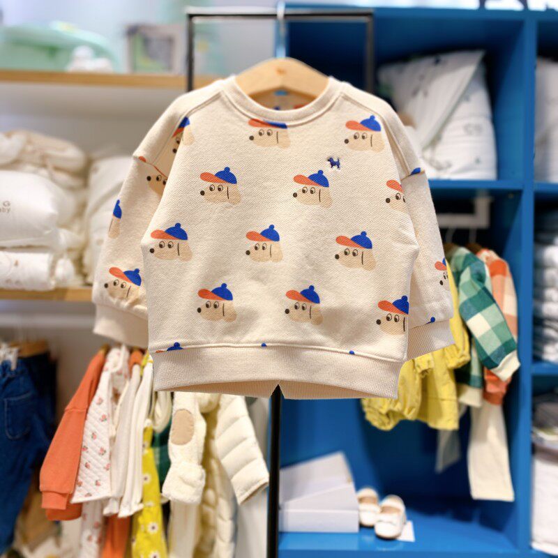 打折bluedog蓝狗韩国童装代购2022冬款儿童卡通t恤