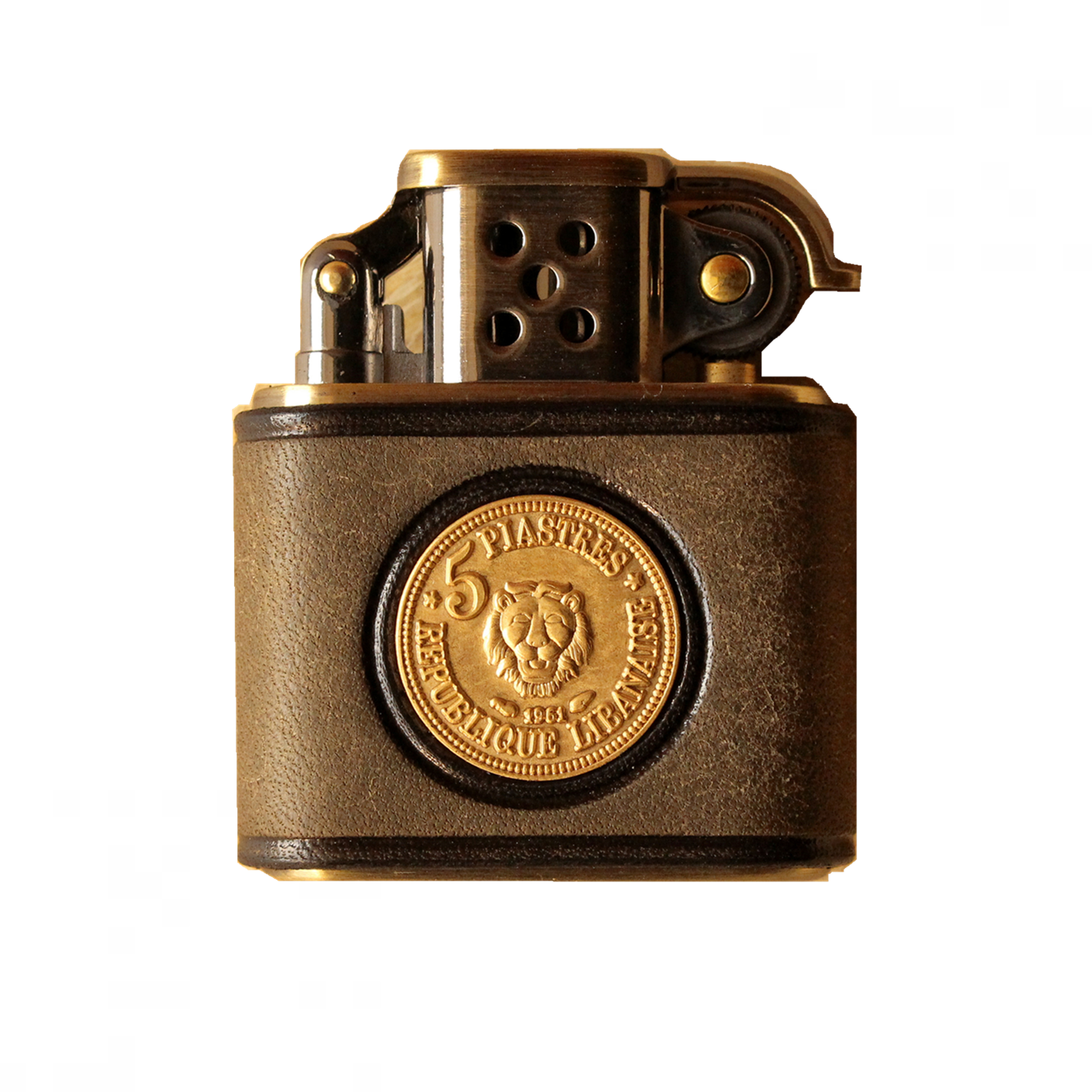 美式复古煤油打火机防风创意个性手工牛皮机身怀旧煤油打火机