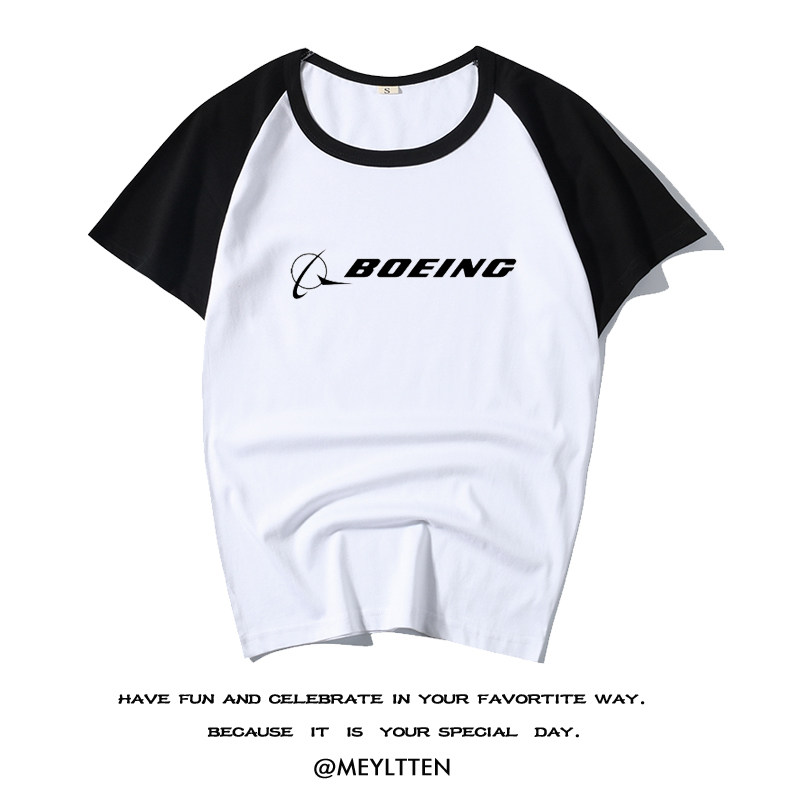boeing波音公司logo短袖t恤衫 飞行员衣服飞机航空迷男女t恤定制