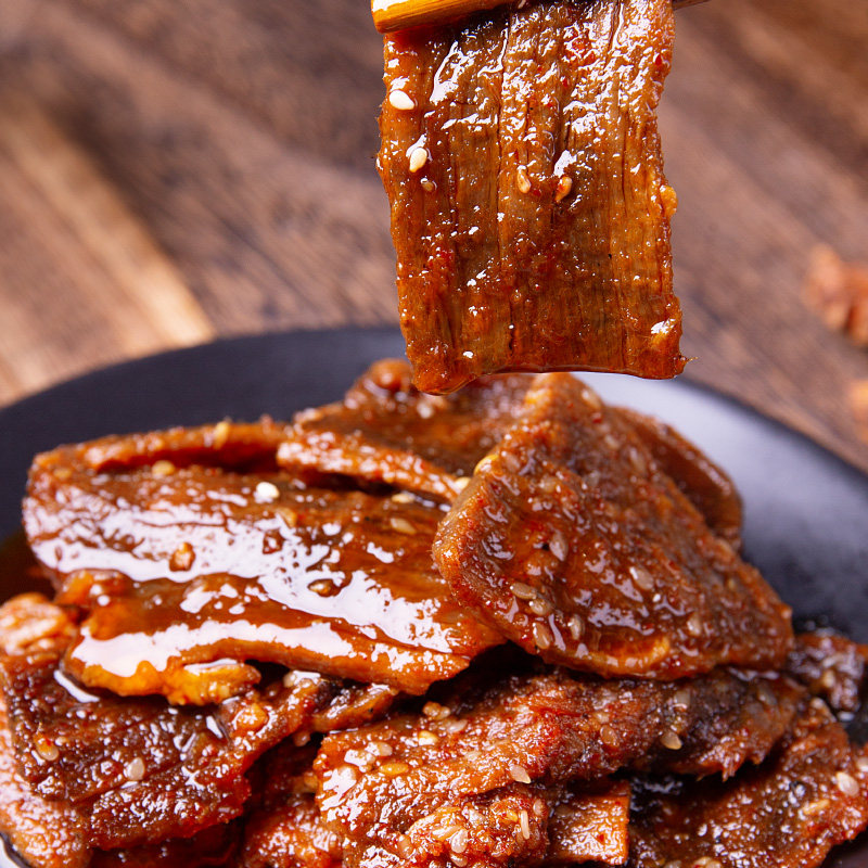 牛肉谭八爷香辣肉片大刀四川特产零食小吃开袋牛肉类