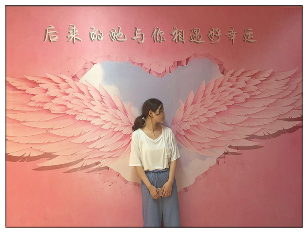3d个性天使翅膀墙纸美发工作室奶茶店摄影背景墙壁纸网红拍照壁画