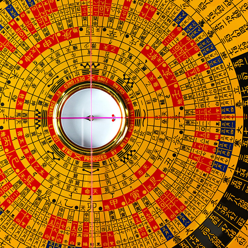 罗盘高精度9寸玄空星盘八九九运专业随身携带黄铜摆件