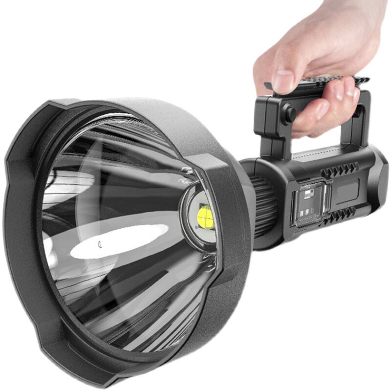 充电强光手提式探照灯气灯电灯超亮手电筒大头头发手电筒
