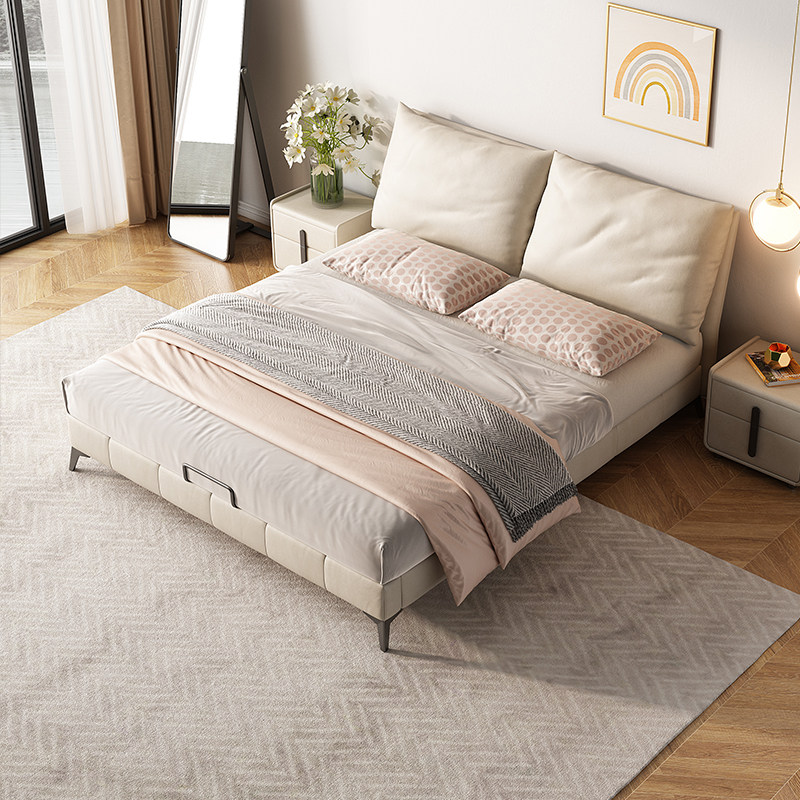 帕沙曼2022新款科技布艺北欧现代简约主卧双人床1.8米布艺床