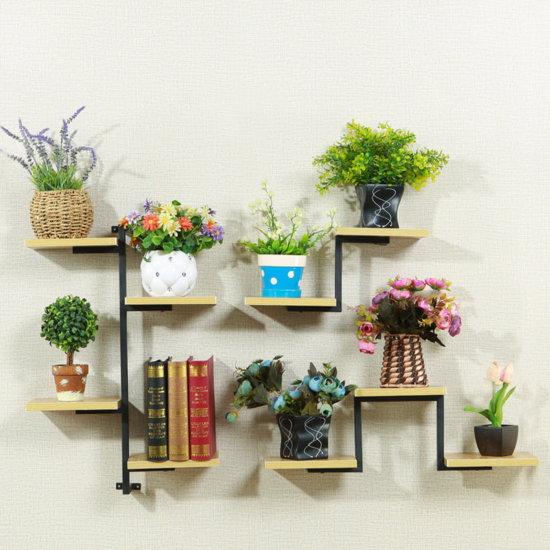 墙上花架置物架铁艺多层创意装饰简约现代壁挂式花架