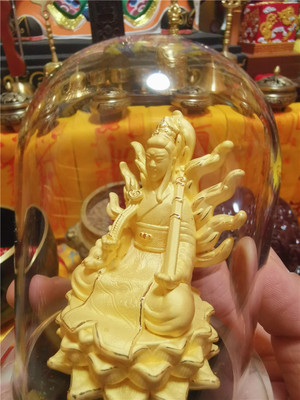 道教用品狐仙摆件绒沙金色男女款狐仙像九尾狐像道家法坛摆件用品