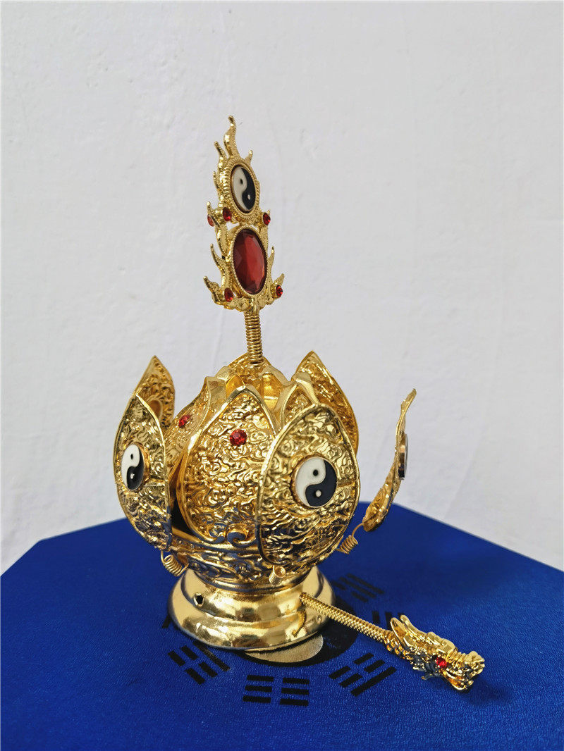用品高功紫铜太极道教帽子火焰莲花花冠头冠道教工艺品
