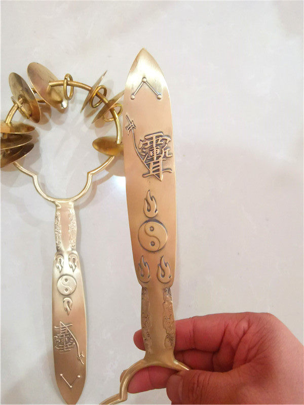 用品师刀黄铜道教教师紫薇讳铜师刀星铃刀七星道教工艺品