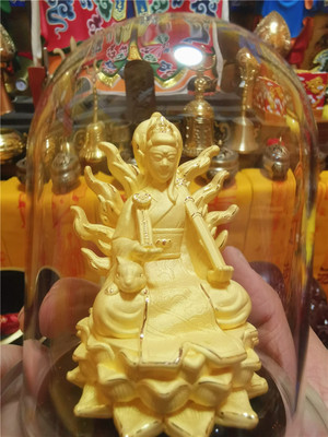 道教用品狐仙摆件绒沙金色男女款狐仙像九尾狐像道家法坛摆件用品