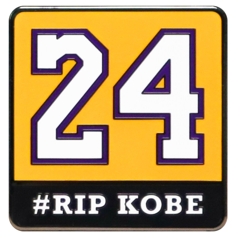 ltnc自制ripkobe科比纪念金属徽章紫金24号胸针