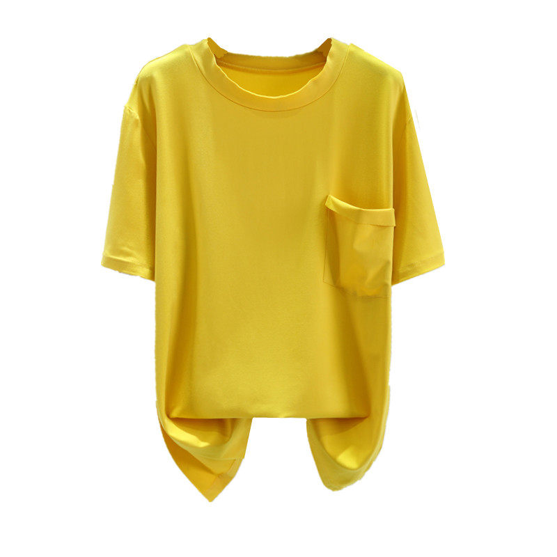 夏装薄款白色短袖t恤女打底衫韩版圆领宽松棉质纯色半袖上衣体恤