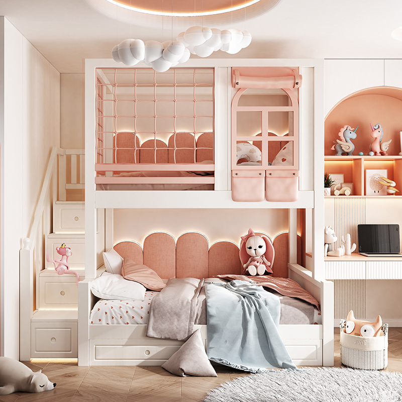 可定制实木儿童上下床双层床上下铺两层男孩高低子母床女孩母子床