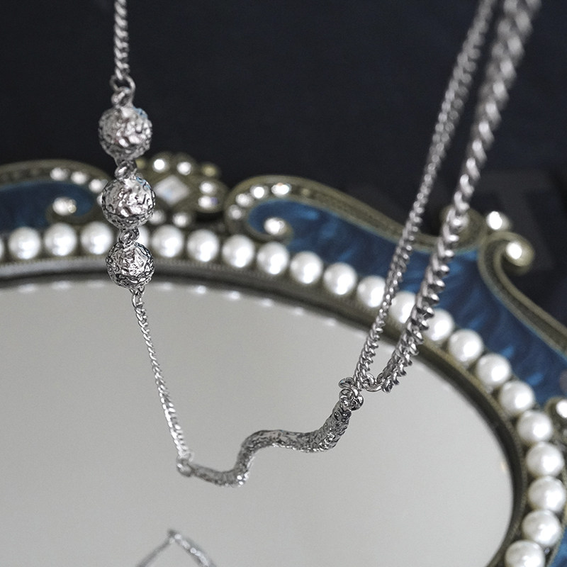 kansai新款男女蛇形拼接融化项链冷淡小众饰品项链