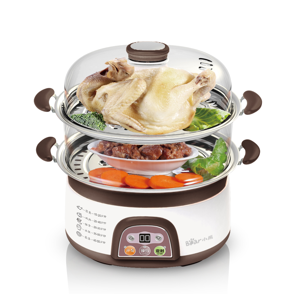 小熊dzg-3122电蒸锅家用多功能预约定时双层多层小型插电蒸笼