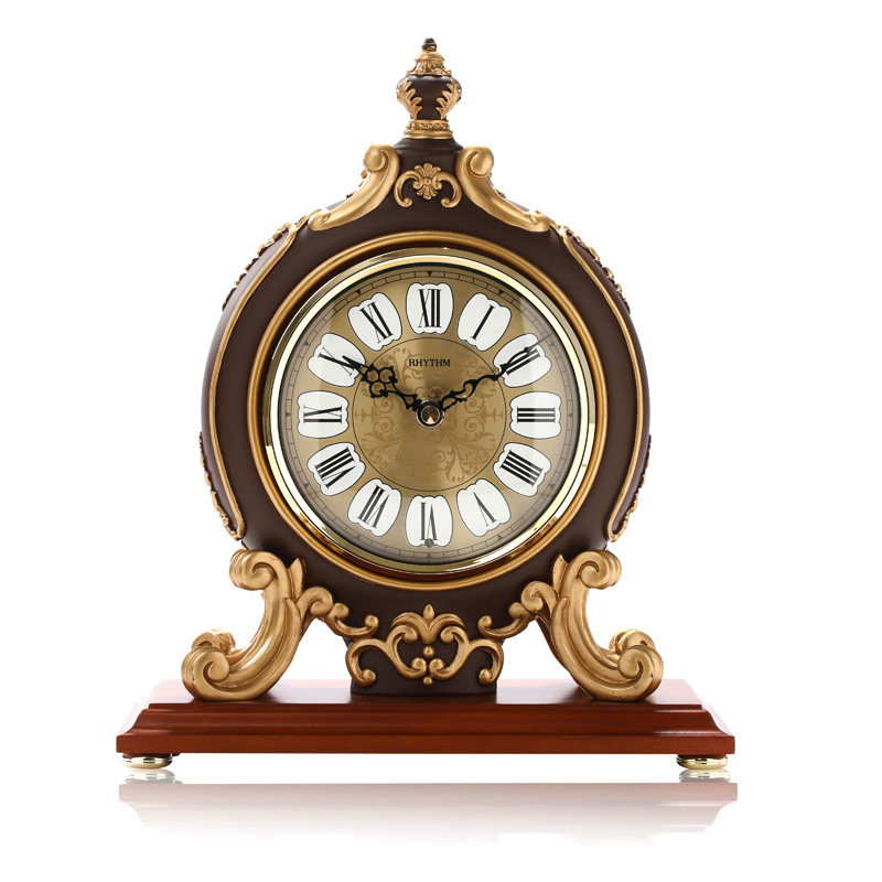 rhythm丽声欧式古典音乐报时夜间自动静音原装座钟座钟